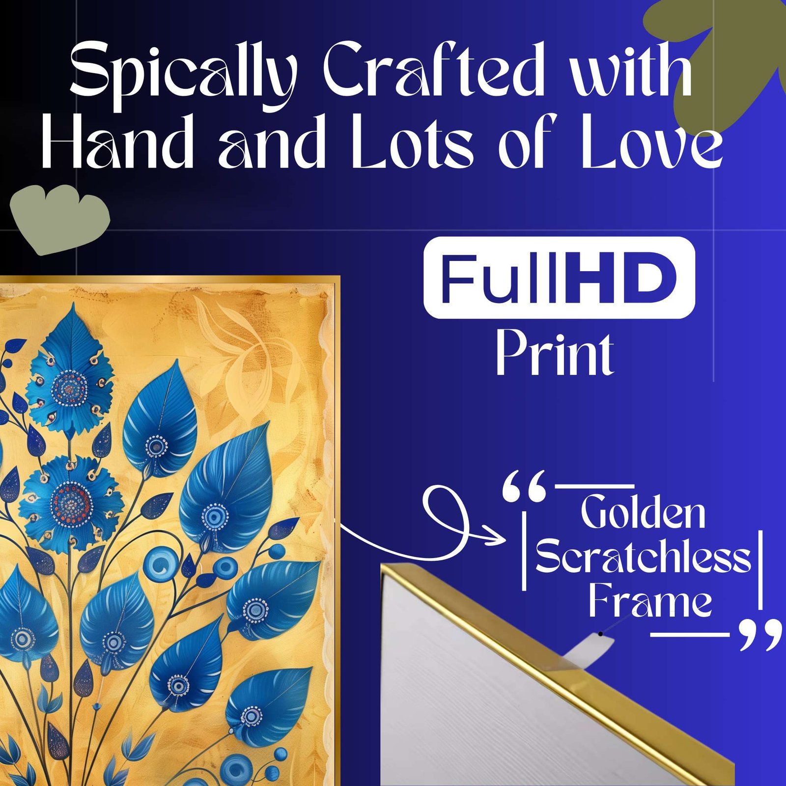 Set of Three Wall Paintings for Wall Dacoration Golden Framed Wall Paintings for Living Room & Bedroom Wall Art for Home Decoration & Office Wall Dรฉcor (24x18 inch CH-GD3-4) - Image 4